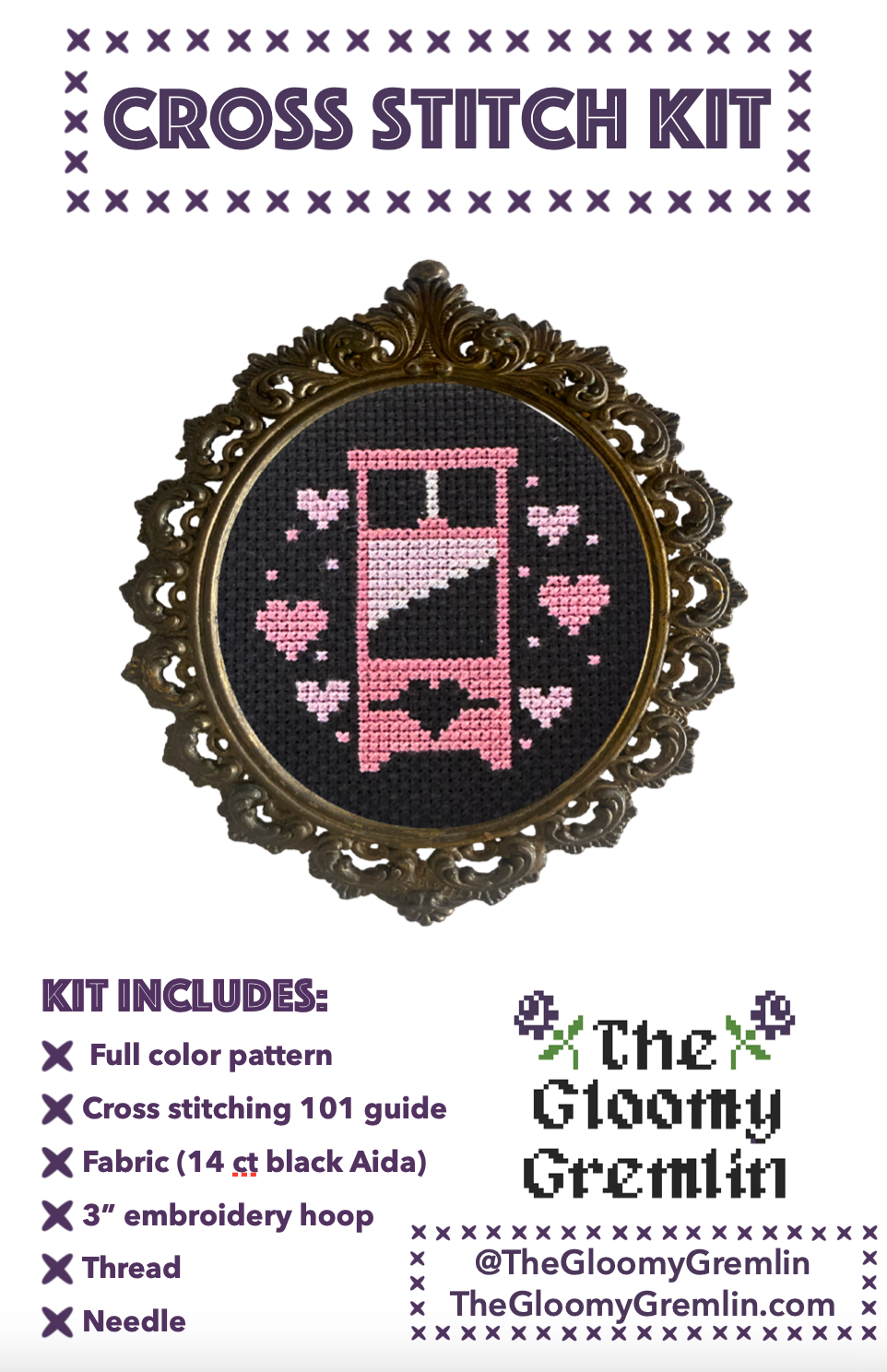 Guillotine - Pink Cross Stitch Kit