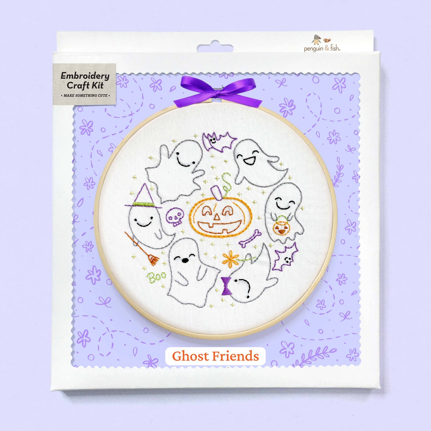 Ghost Friends 8" embroidery kit