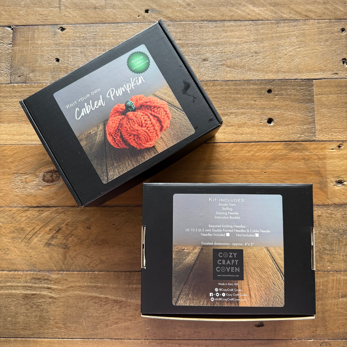 Cabled Pumpkin Knit Kit