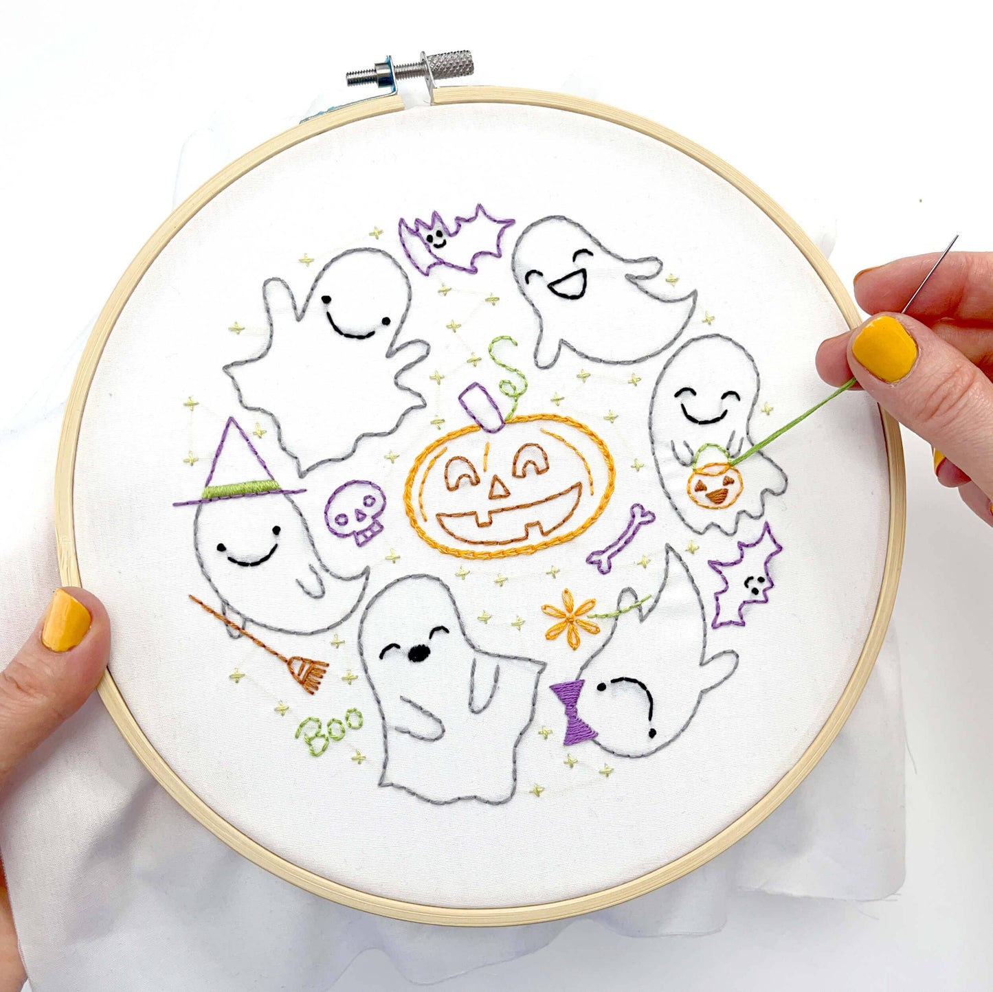 Ghost Friends 8" embroidery kit