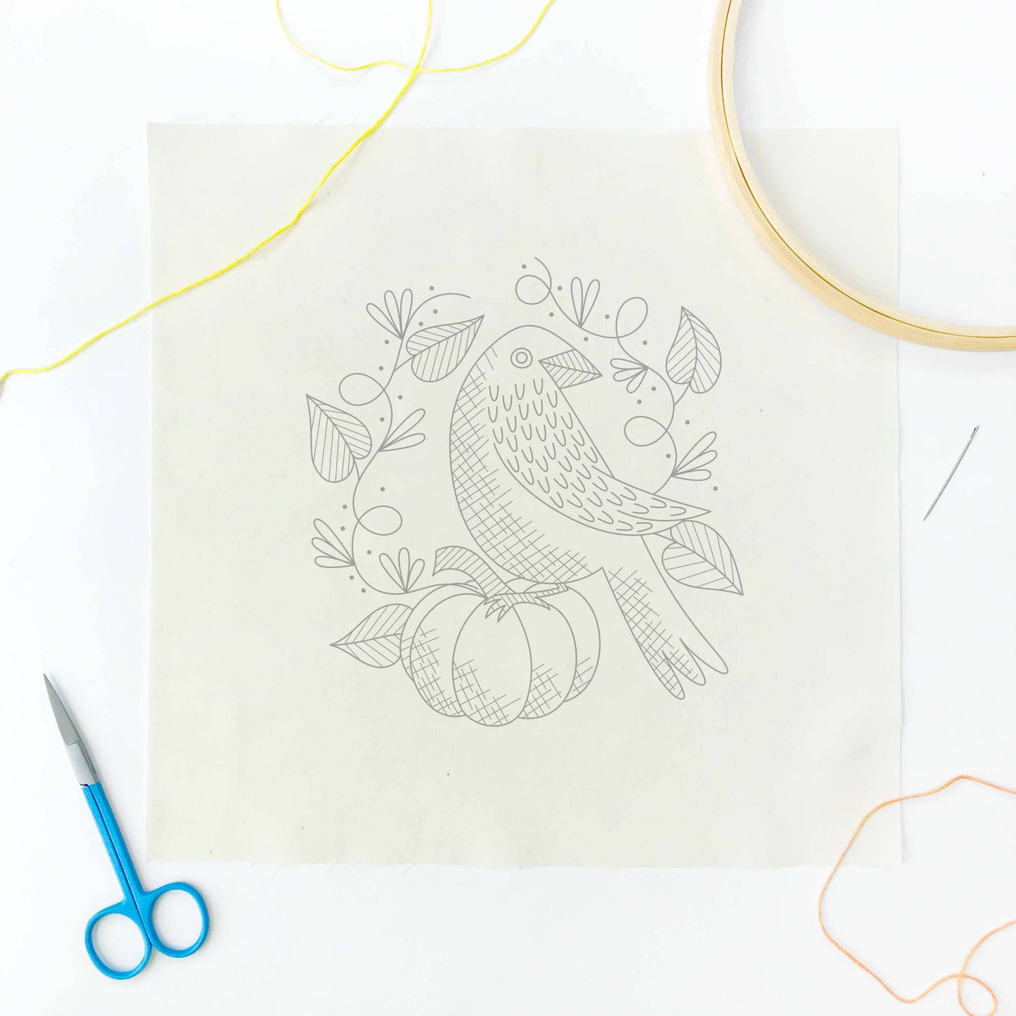 Raven 8" embroidery kit