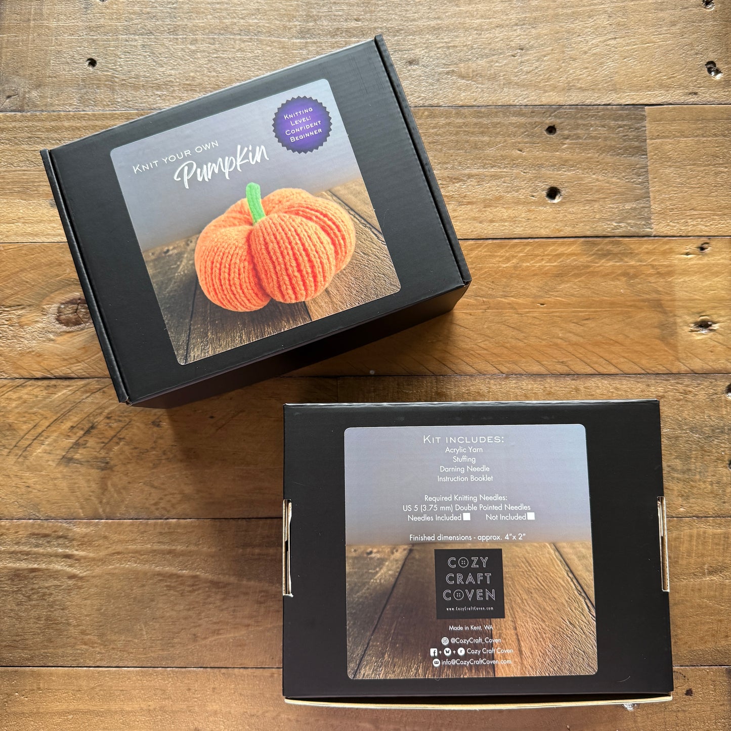 Beginner Neon Pumpkin Knit Kit