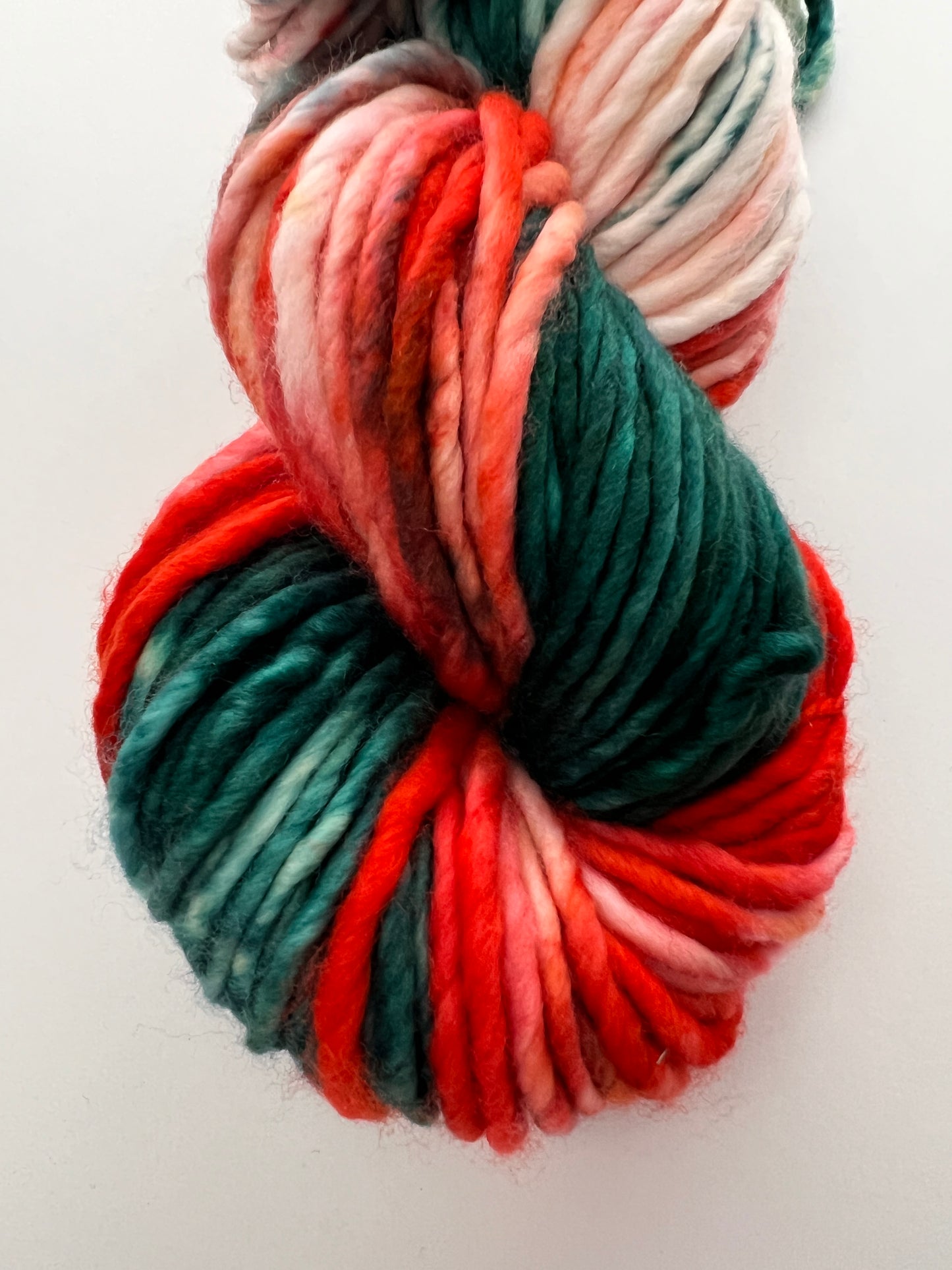 Hand-Dyed Super Bulky Yarn - Cardinal in the Pines