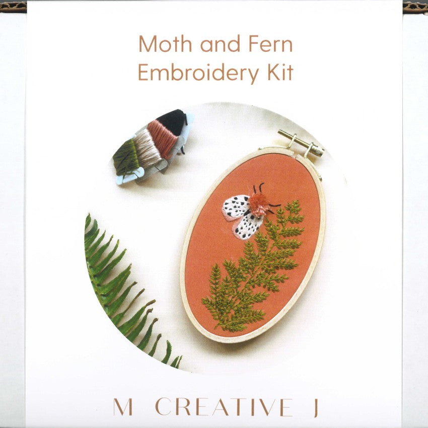 Moth and Fern Embroidery Kit