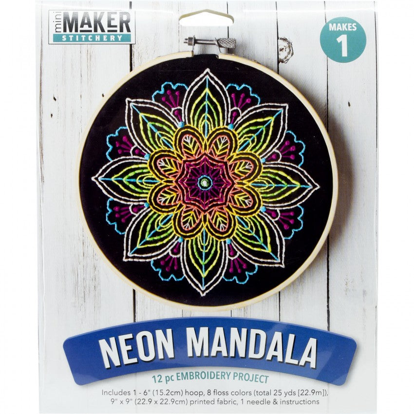 Neon Mandala - Beginner Embroidery Kit