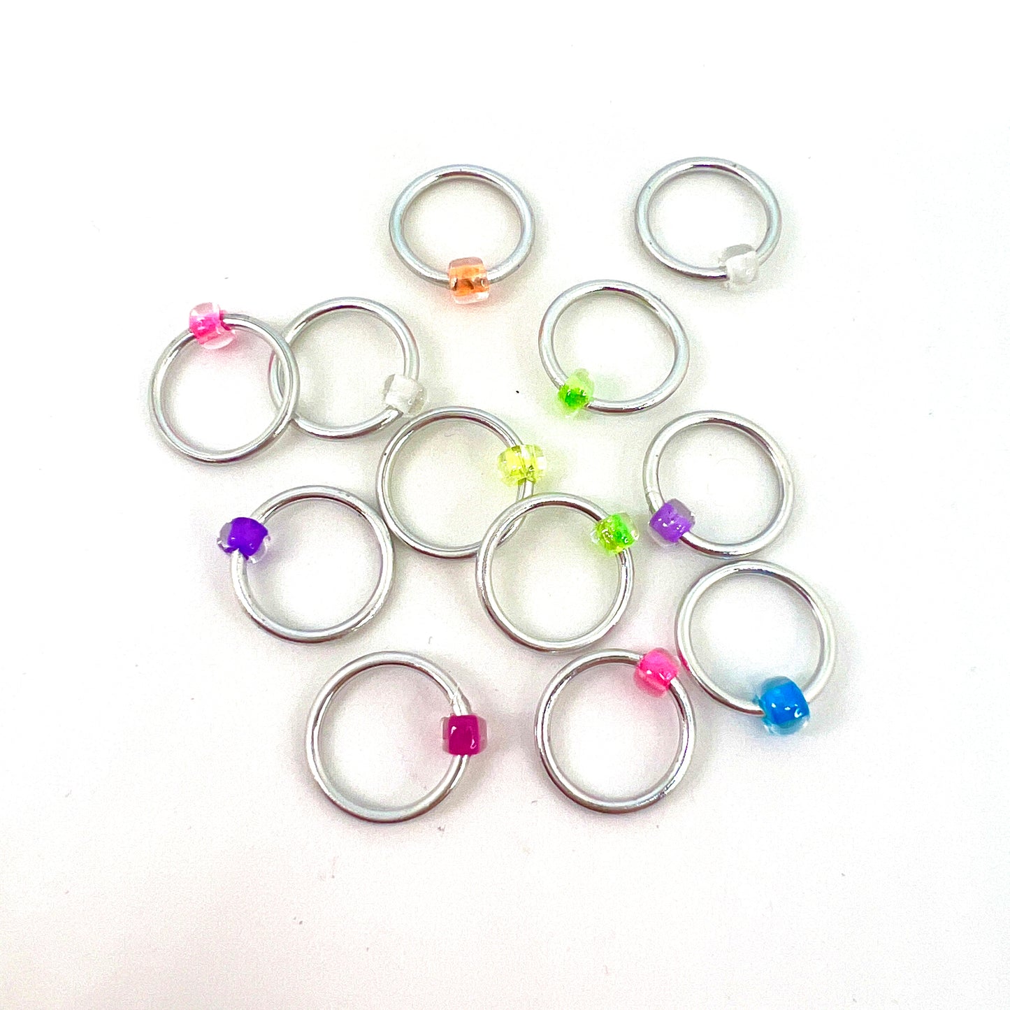 Medium Stitch Markers - Neon Rainbow