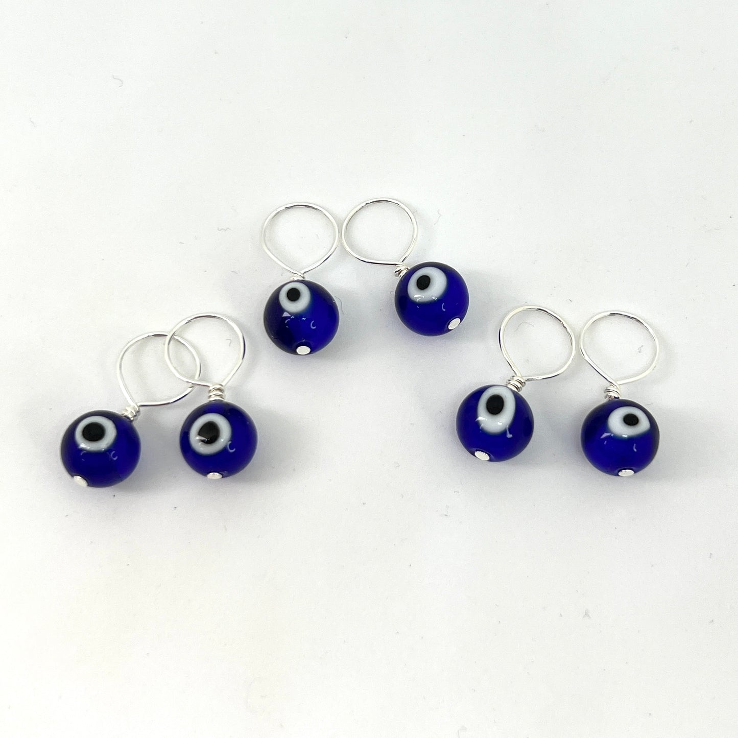 Medium Stitch Markers - Dark Blue Evil Eye