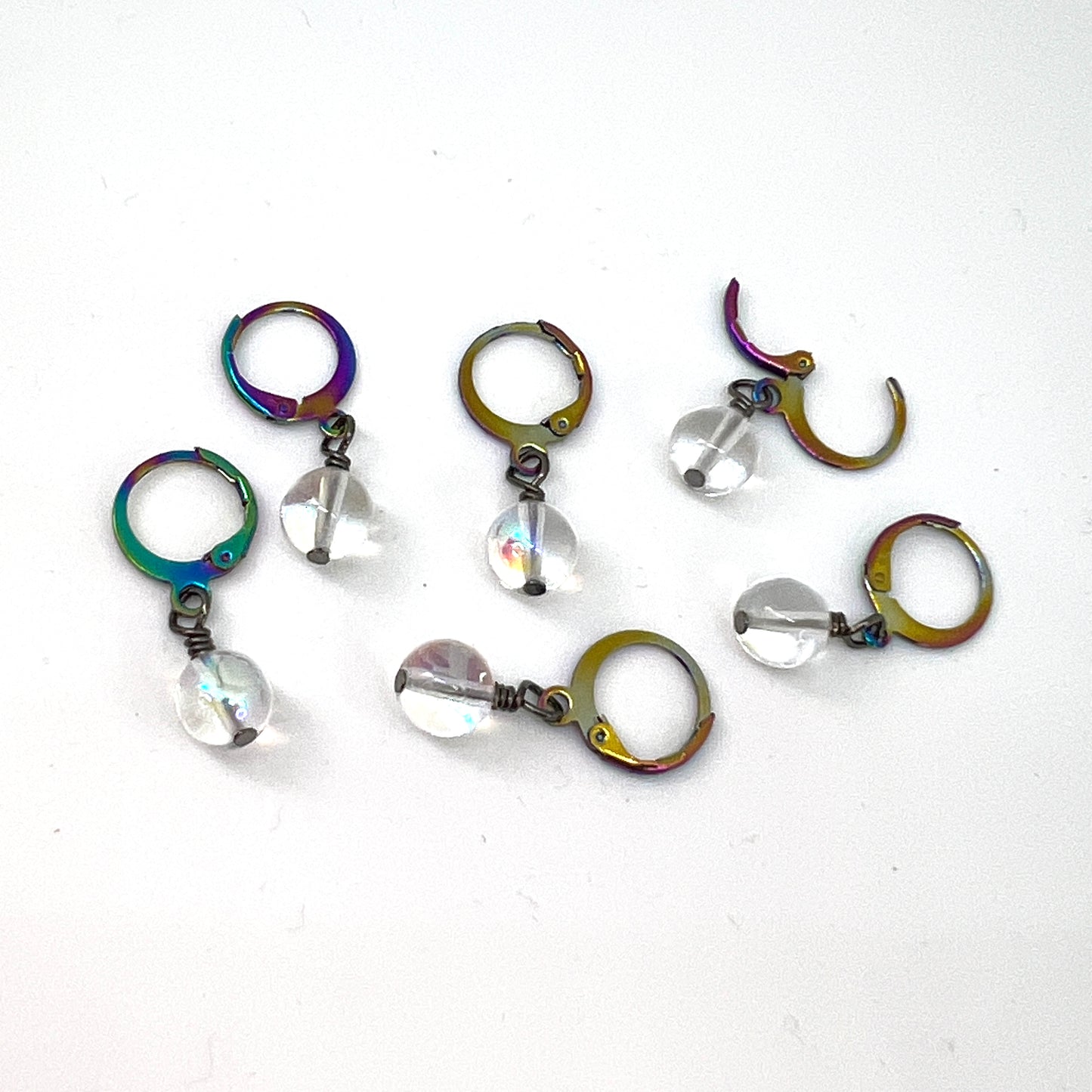 Crochet Stitch Markers - Iridescent Orbs