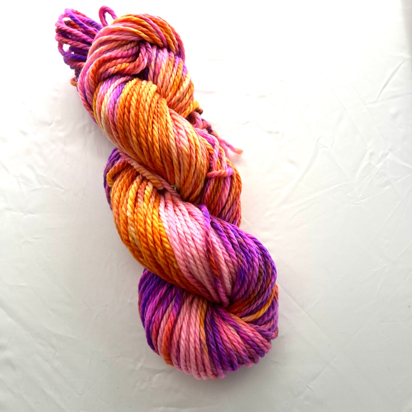 Hand-Dyed Bulky Yarn - Cotton Candy Corn