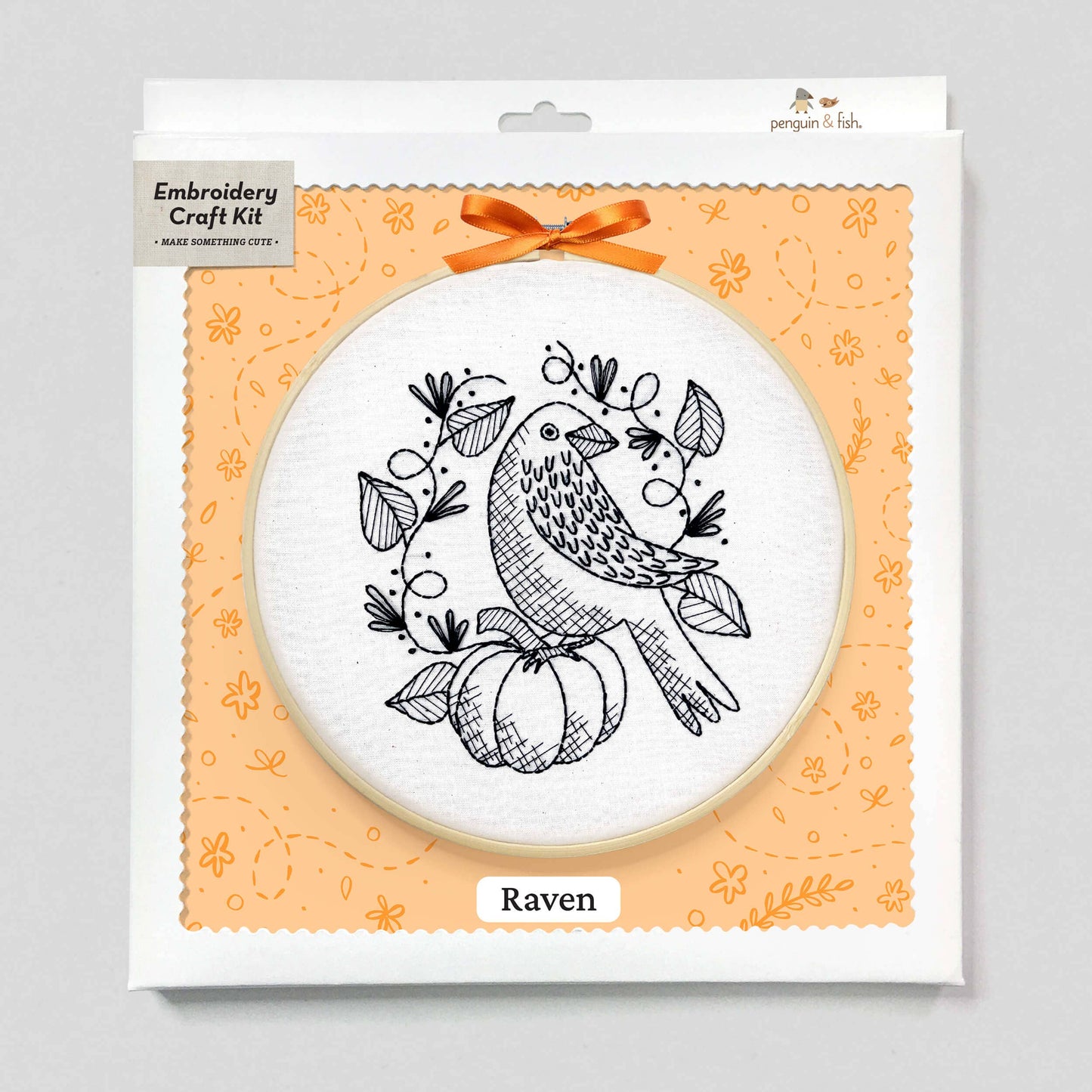 Raven 8" embroidery kit