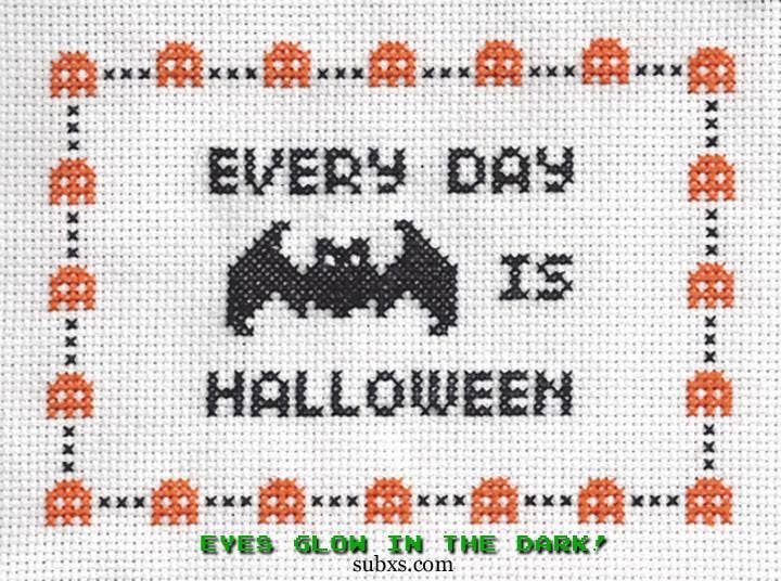Every Day Is Halloween Bat with Glowing Eyes