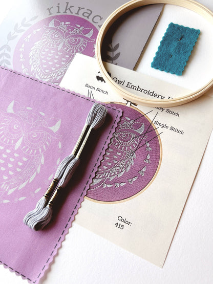 Owl Embroidery Kit