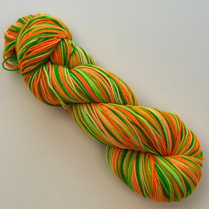 Self-Striping Sock Yarn - Electric Pumpkin