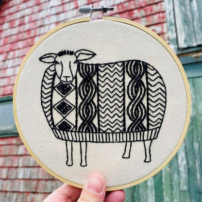 Sweater Weather Sheep Complete Embroidery Kit