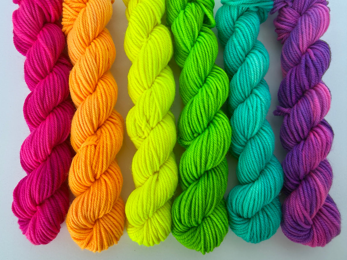 Mini Skein DK Bundle - Neon - Set of 6
