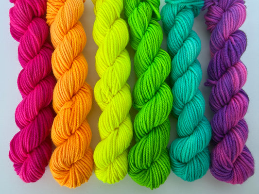 Mini Skein DK Bundle - Neon - Set of 6