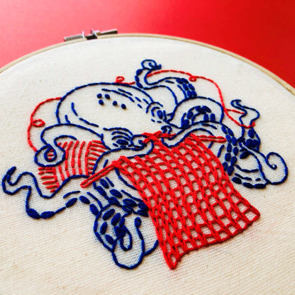 Octopus Knitting Complete Embroidery Kit