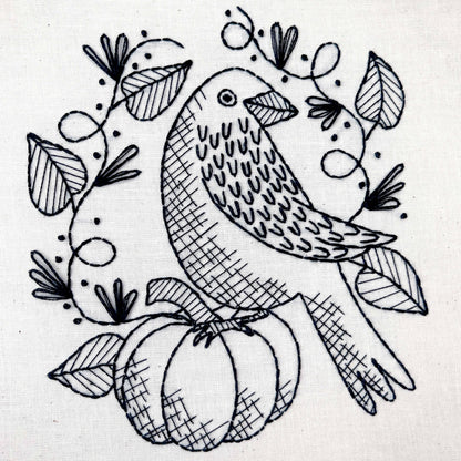 Raven 8" embroidery kit