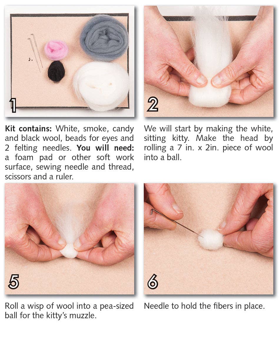 Kitties Needle Felting Kit