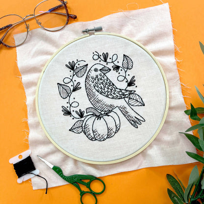 Raven 8" embroidery kit