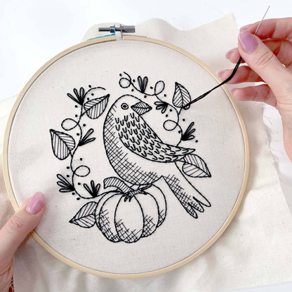 Raven 8" embroidery kit