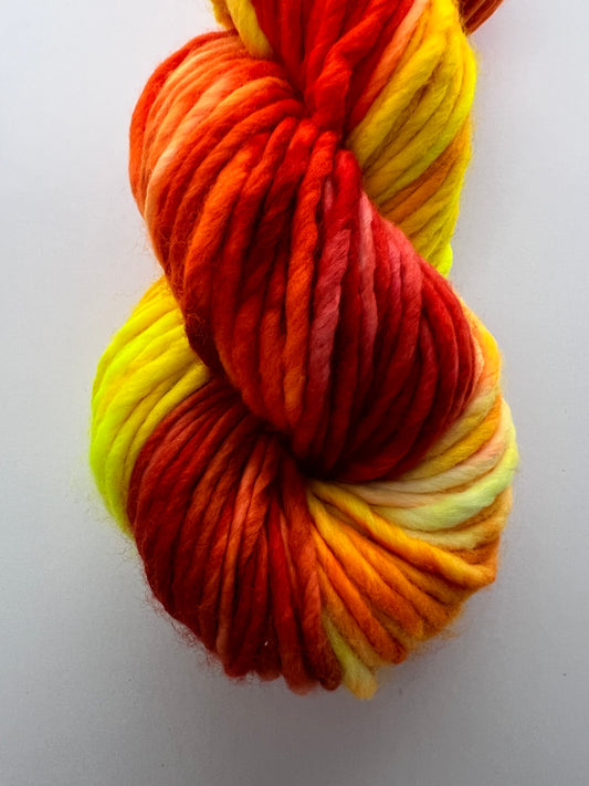 Hand-Dyed Super Bulky Yarn - Blaze