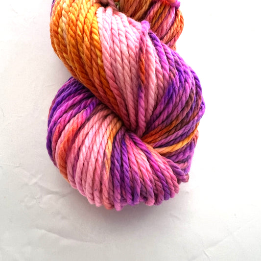 Hand-Dyed Bulky Yarn - Cotton Candy Corn