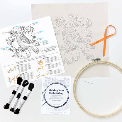 Raven 8" embroidery kit